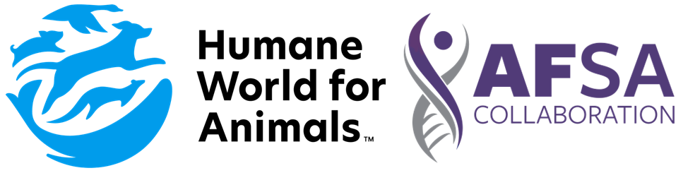 Humane World for Animals logo and AFSA Collaboration logo